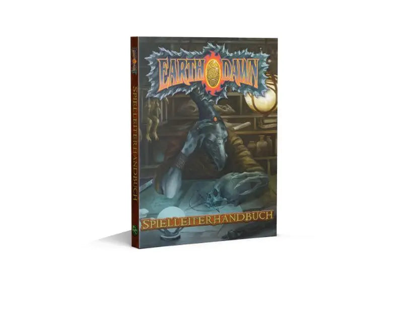 A hardcover earthdawn spielleiterhandbuch with an illustrated fantasy cover for roleplaying game guidance