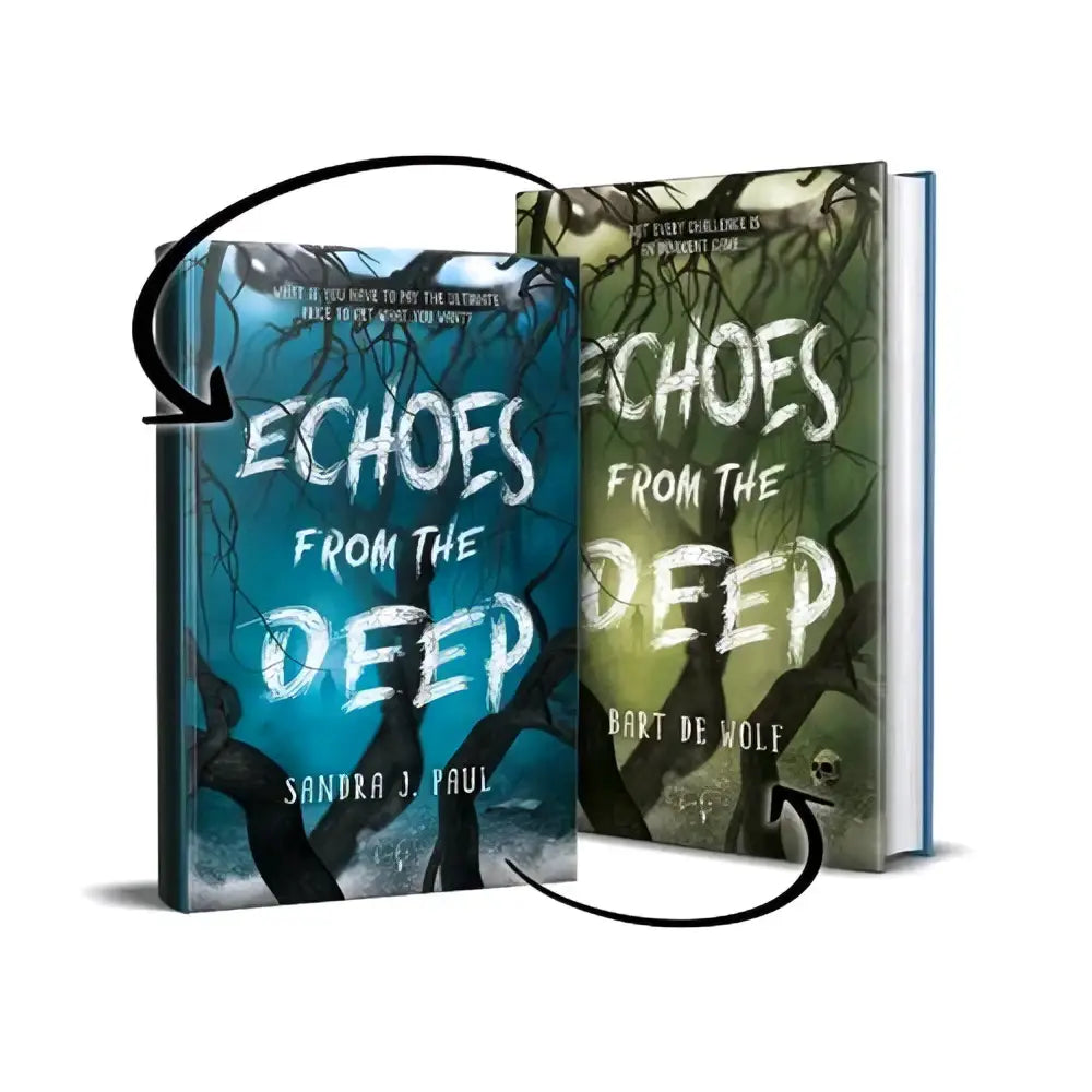 Twee hardcover boeken hamley books echoes from the deep van sandra j met spine tekst echoes from the deep