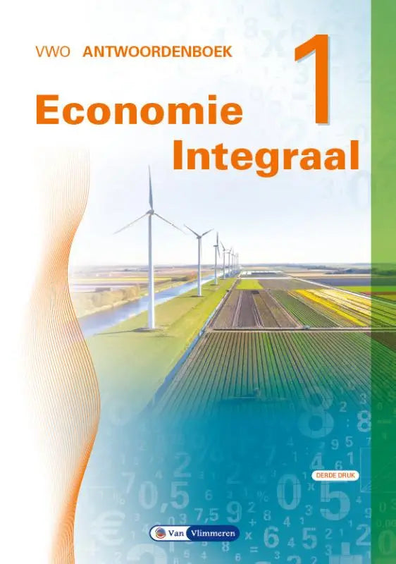 De cover van het vwo antwoordenboek 1 economie integraal van van vlimeren derde editie voor studiegebruik
