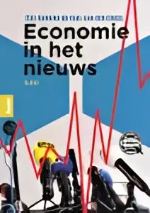 Modern grafisch ontwerp van economie in het nieuws met rode lijnen en silhouetten door koninklijke boom uitgevers
