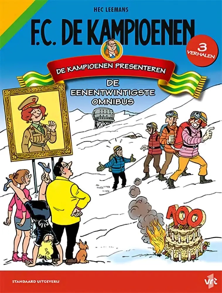 De cover van het f.c. in de eenentwintigste omnibus met kleurrijke strips algemeen illustraties