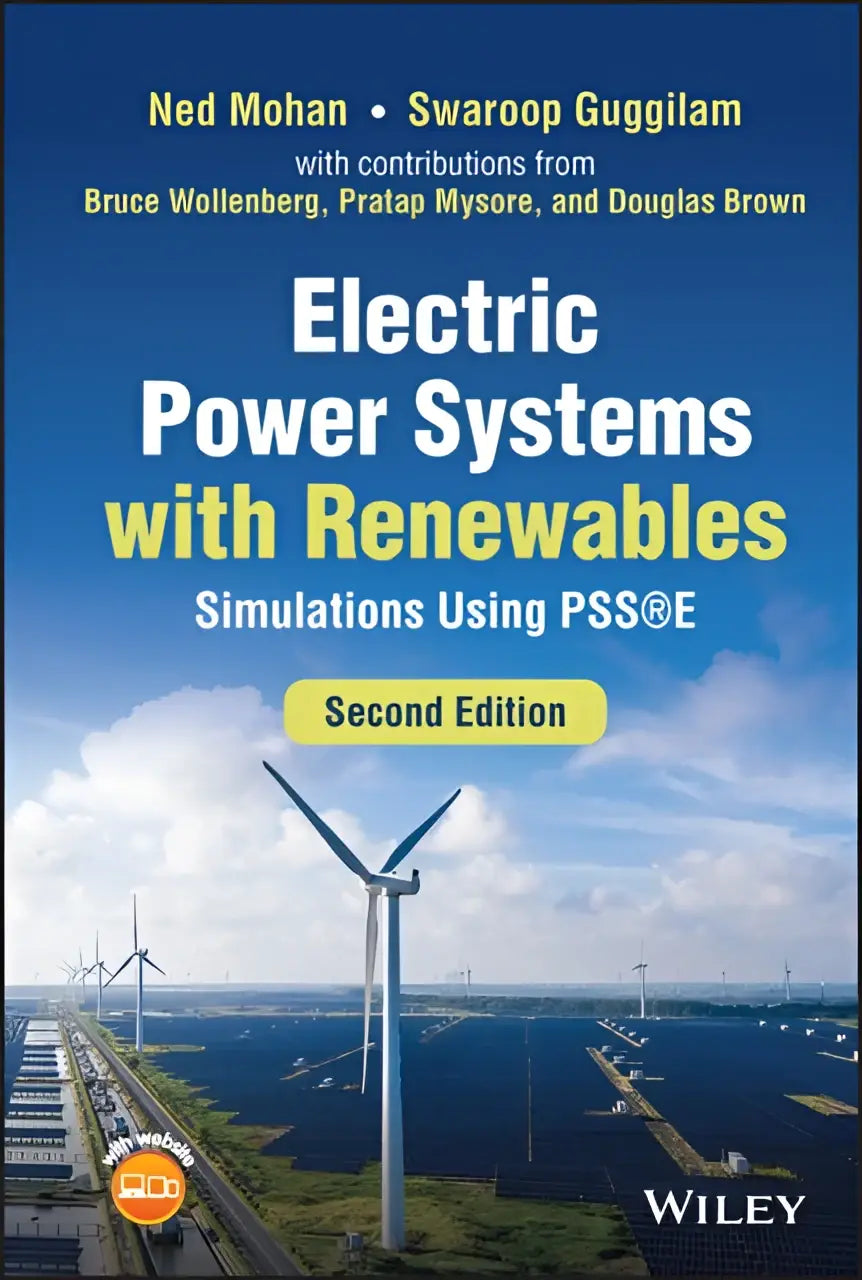 Blauwgele hardcover leerboek electric power systems with renewables simulations using pss®e met windturbines en zonnepanelen