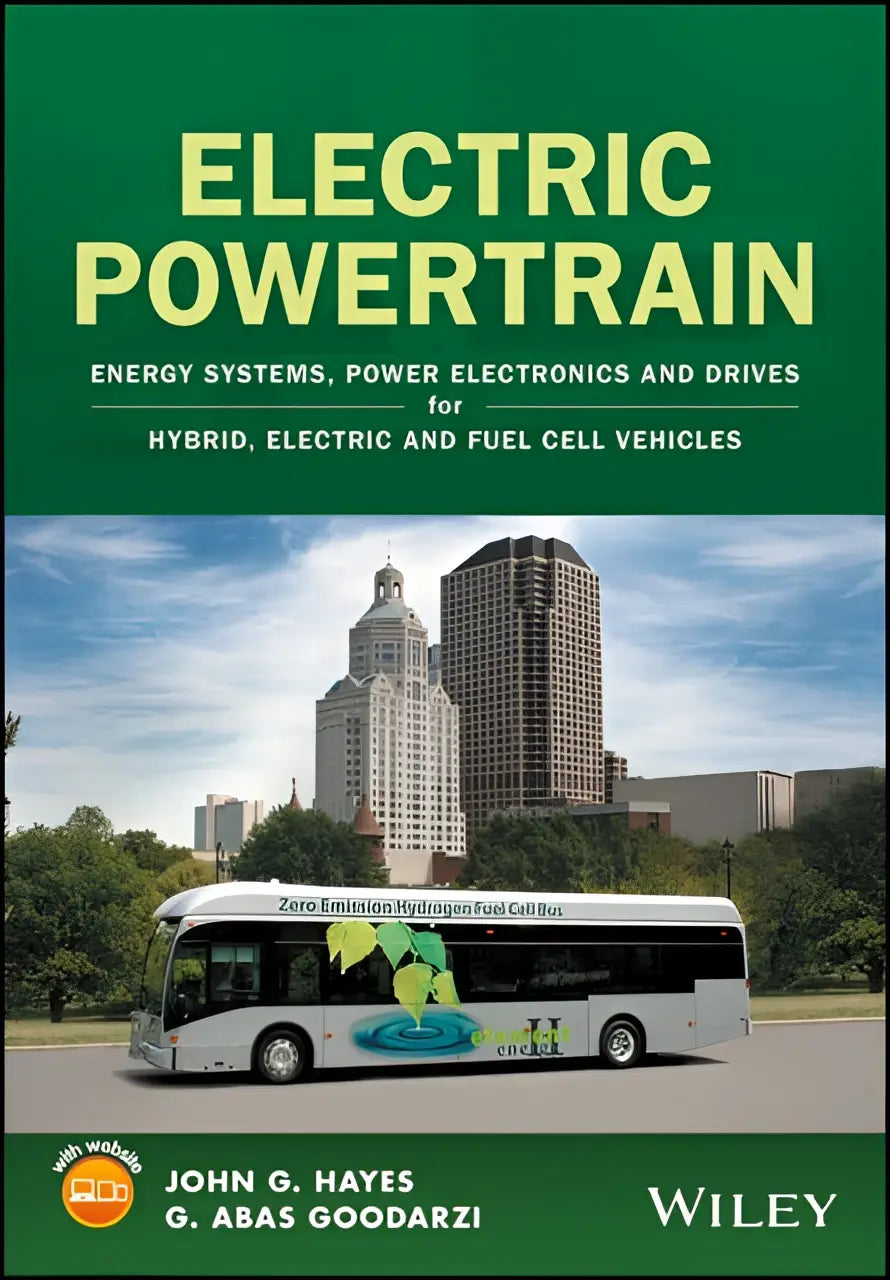 Witte en groene zero-emissie waterstof brandstofcelbus met gestileerde globe en elektrische powertrain energie systemen