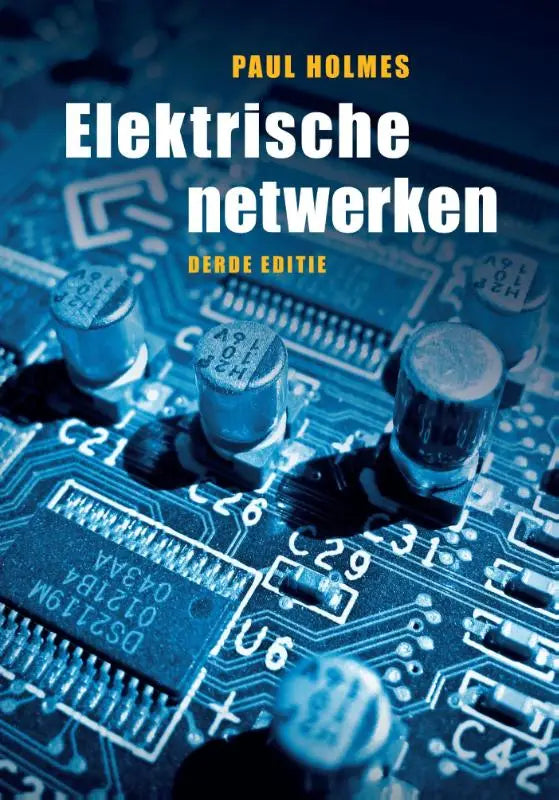 Blauwe printplaat met elektronische componenten en bedrading voor elektrische netwerken toepassingen