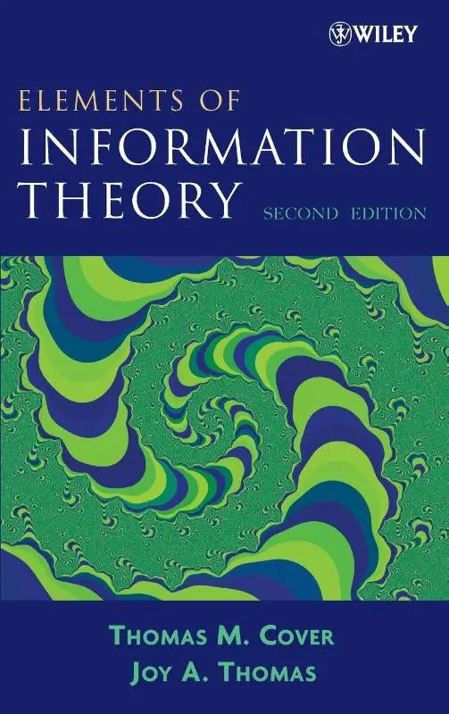 De cover van de tweede editie van elements of information theory door thomas m met een blauw ontwerp