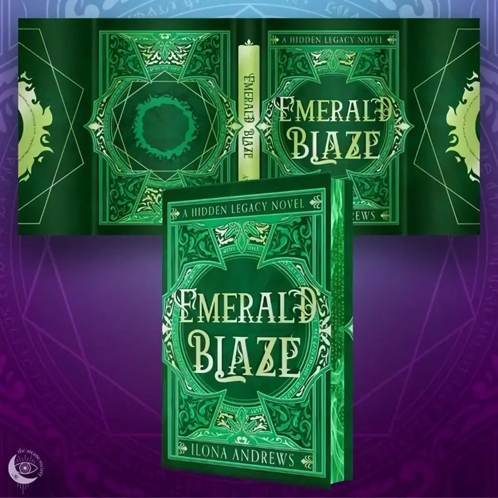 Emerald blaze special edition hardcover book emerald green with ornate gold foil detailing by ilona andrews
