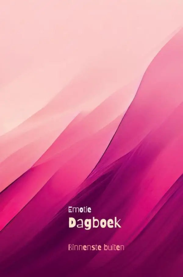 Emotie dagboek binnenste buiten met zachte roze en magenta verloop achtergrond en witte tekst