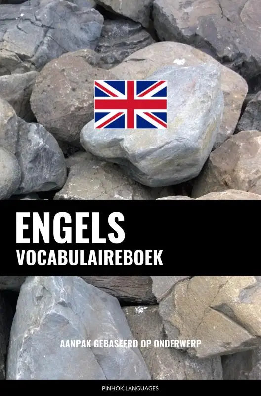 Een grijze steen met een union jack sticker als afbeelding voor het engels vocabulaireboek aanpak gebaseerd op onderwerp