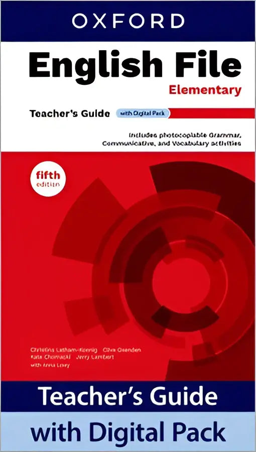 Oxford english file 5th edition elementary teacher´s guide met digitale pack in rood en marineblauw voor effectief lesgeven
