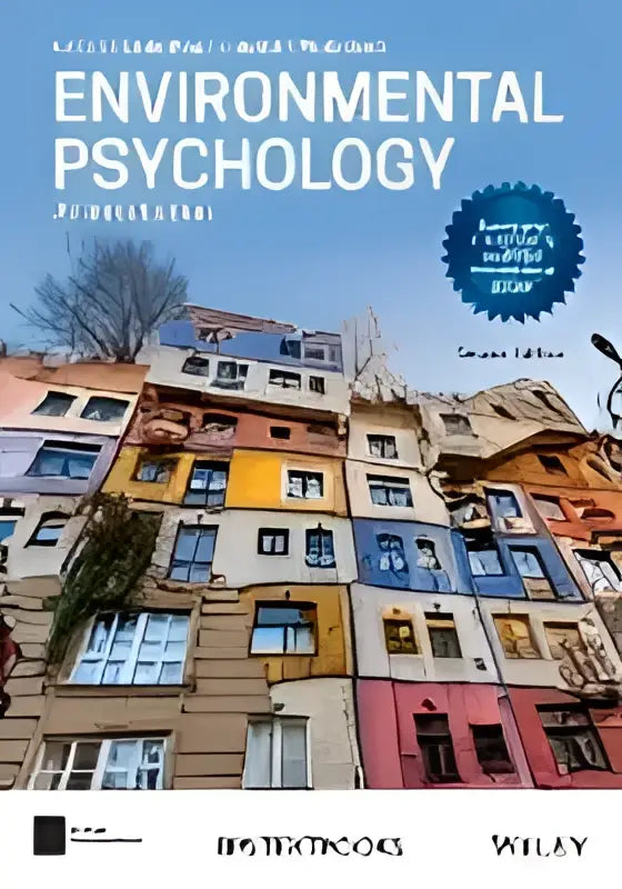 De boekomslag van Environmental psychology een introductie toont de titel in zwart tegen kleurrijke gebouwen
