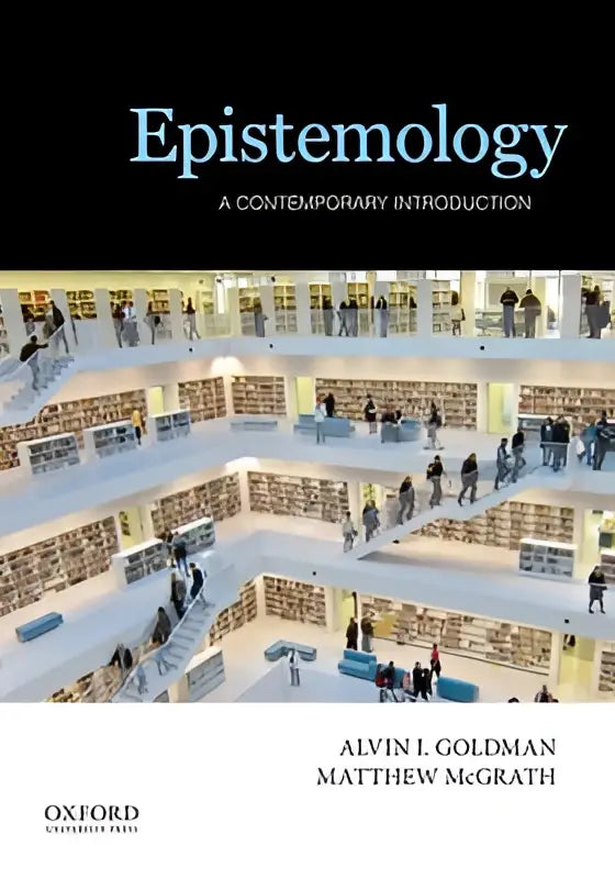 De boekcover van epistemology a contemporary introduction toont de titel in een moderne serif lettertype op een zwarte achtergrond