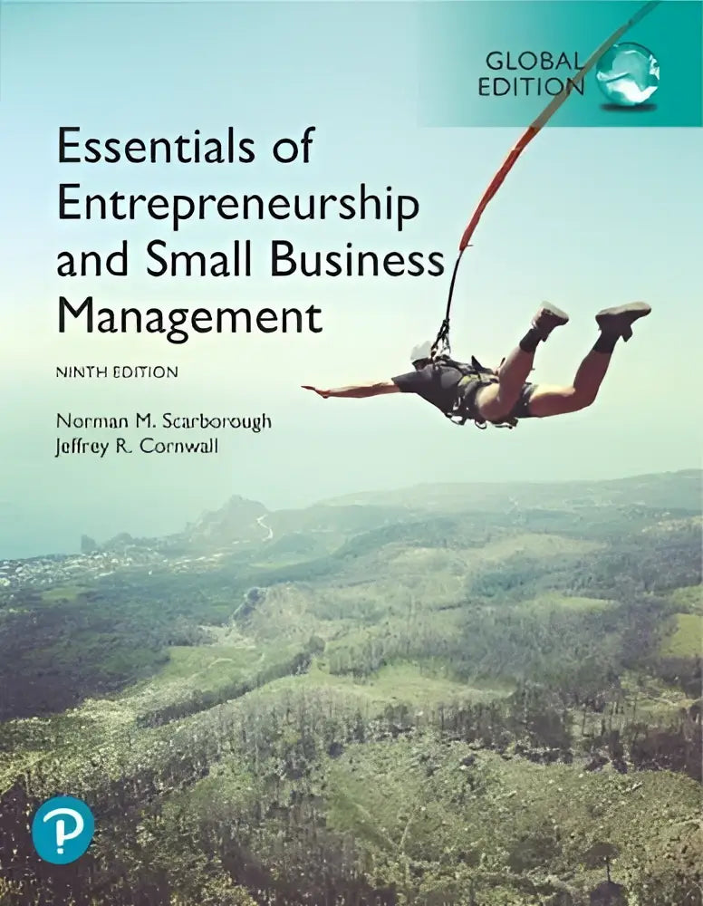 De boekcover van essentials of entrepreneurship and small business management toont een zakelijk ontwerp gericht op small business management