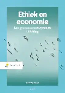 Boekcover van ethiek en economie door bart wernaart met abstracte menselijke figuren in politieke wetenschap thema