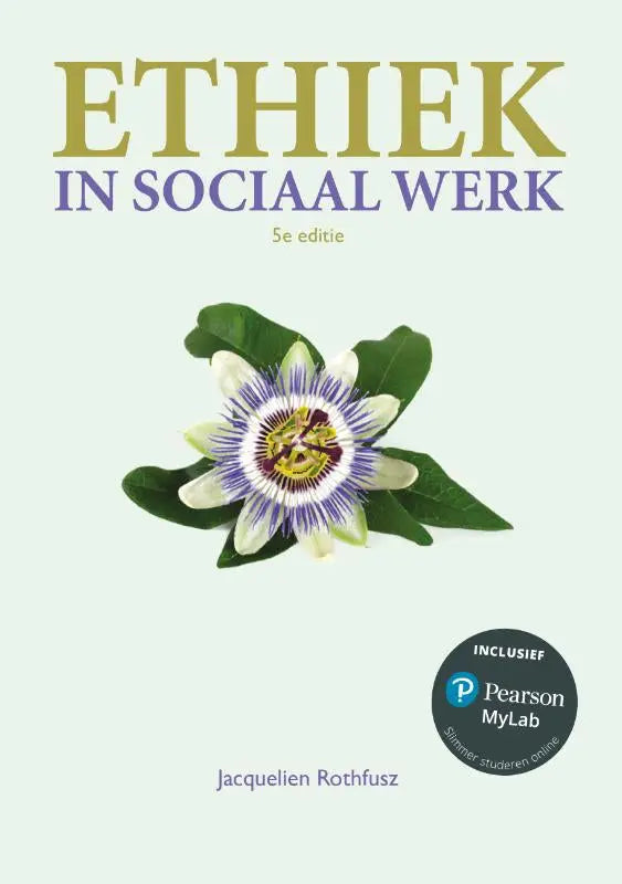 Cover van ethiek in sociaal werk met een levendige passievrucht en groene bladeren door jacquelien rothfusz