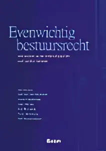 De donkerblauwe boekcover van evenwichtig bestuursrecht door bart jan en bert marseille met witte tekst en uitgeverinformatie