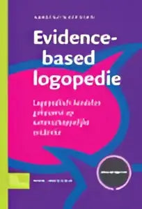 Boekcover van evidence-based logopedie door hanneke kalf met levendige paarse en petrol kleuren bsl media