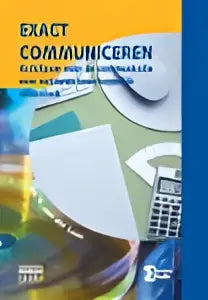 Boek exact communiceren met blauwe en witte papieren omslag geschikt voor hoger onderwijs en nautische vakken hoger