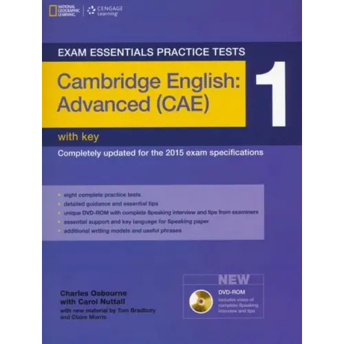 Exam essentials: cambridge advanced practice tests 1 book with key + dvd-rom - exam essentials: cambridge advanced