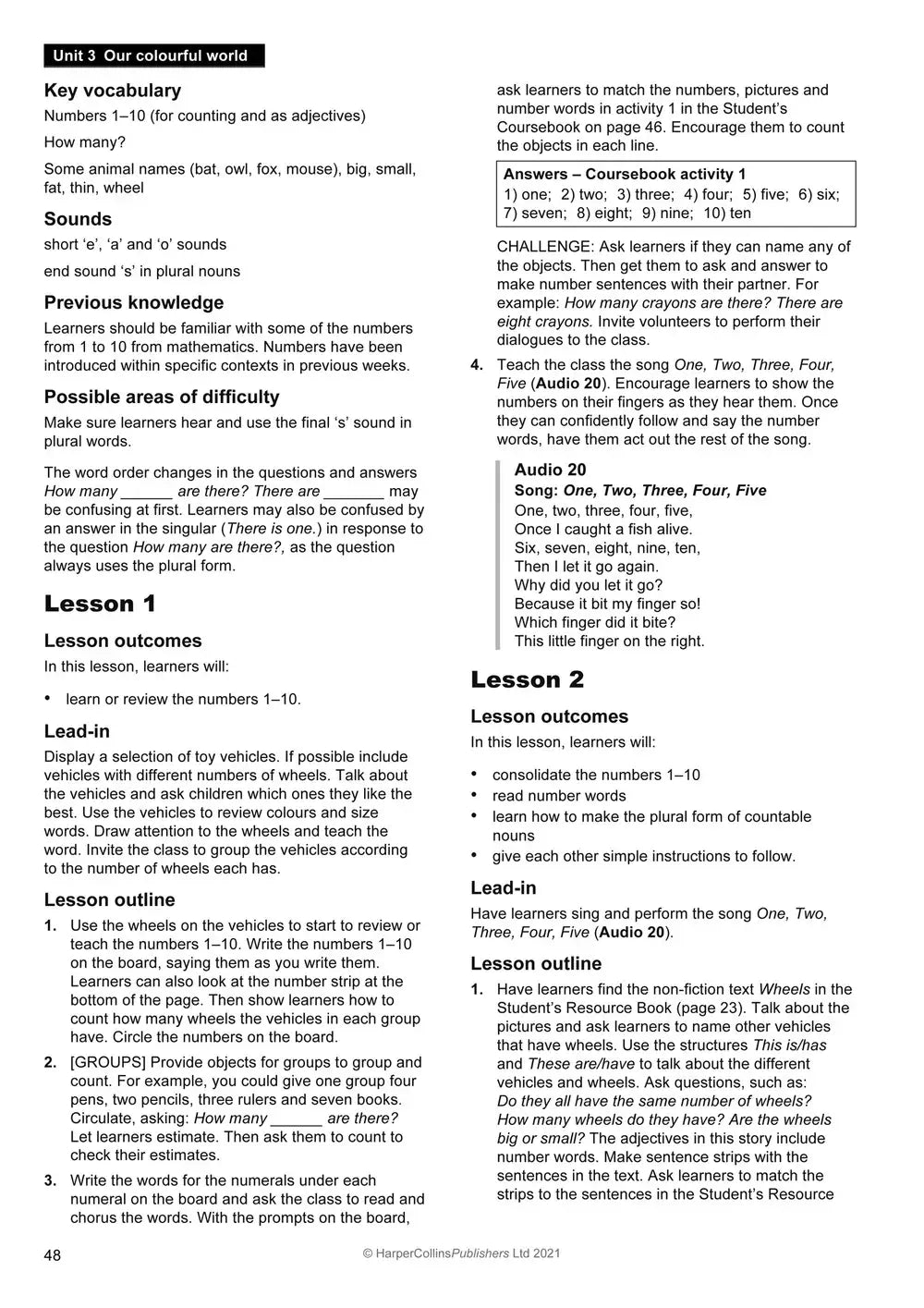Pagina uit de explore english teachers guide 1 tweede editie met gedetailleerde lesplannen voor curriculum framework