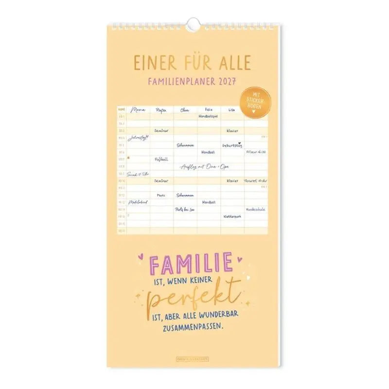 Familienplaner 2027 Einer für alle - Familienplaner