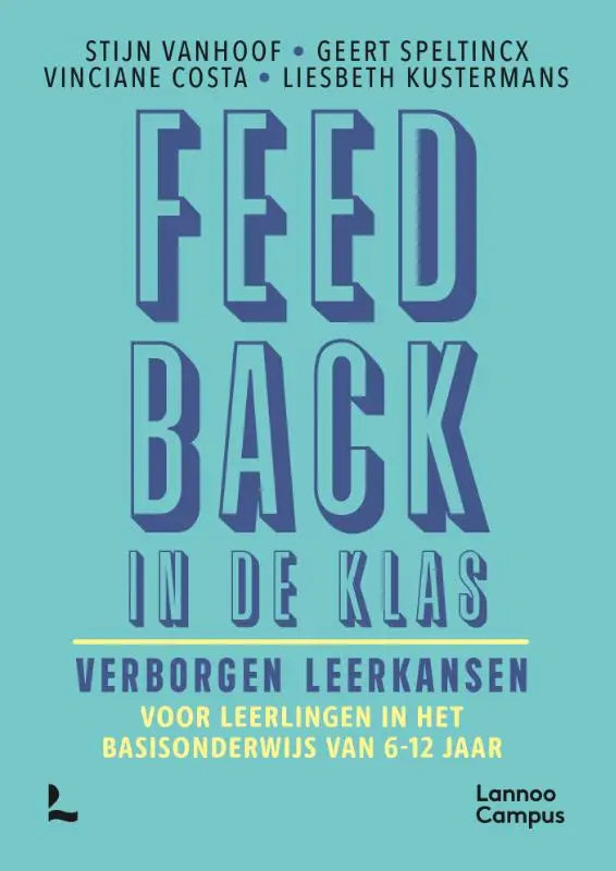 Boekcover van feedback in de klas met donkerblauwe letters op lichtblauwe achtergrond over verborgen leerkansen