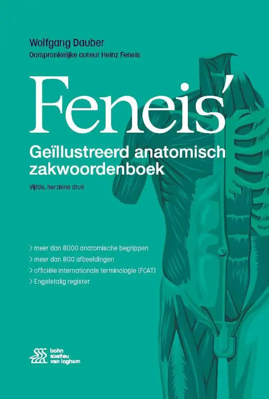 Teal anatomisch zakwoordenboek feneis met gedetailleerde illustratie van menselijke torso door wolfgang dauber