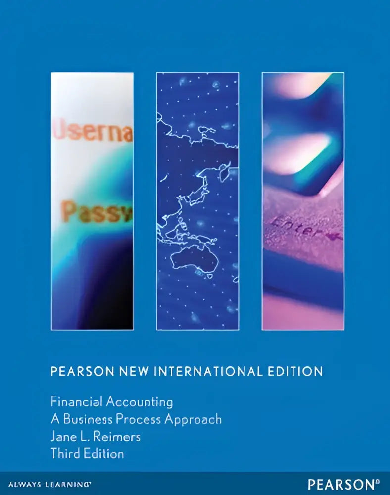 Pearson textbook cover financial accounting a business process approach with blue background and digital interface panels