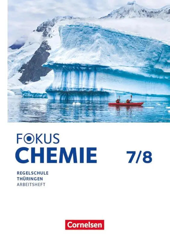 Cover van het focus chemie werkboek voor mittlere schulformen thüringen met een rood kajak en blauwe ijsberg