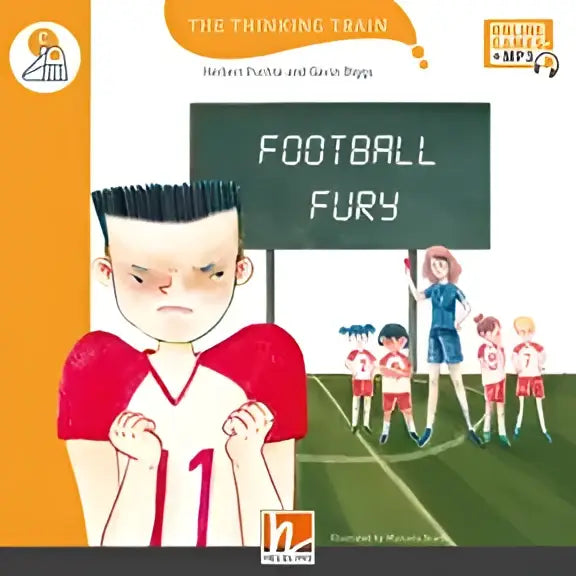 Omslag Football Fury: boze jongen in rood-wit shirt nr. 11 op groen veld