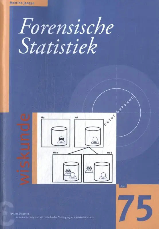 Blue and orange hardcover book forensische statistiek by martine janssen for forensic statistical analysis