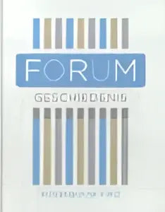 Minimalistisch modern logo van forum geschiedenis met donkerblauwe schreefloze typografie op wit voor forum geschiedenis product