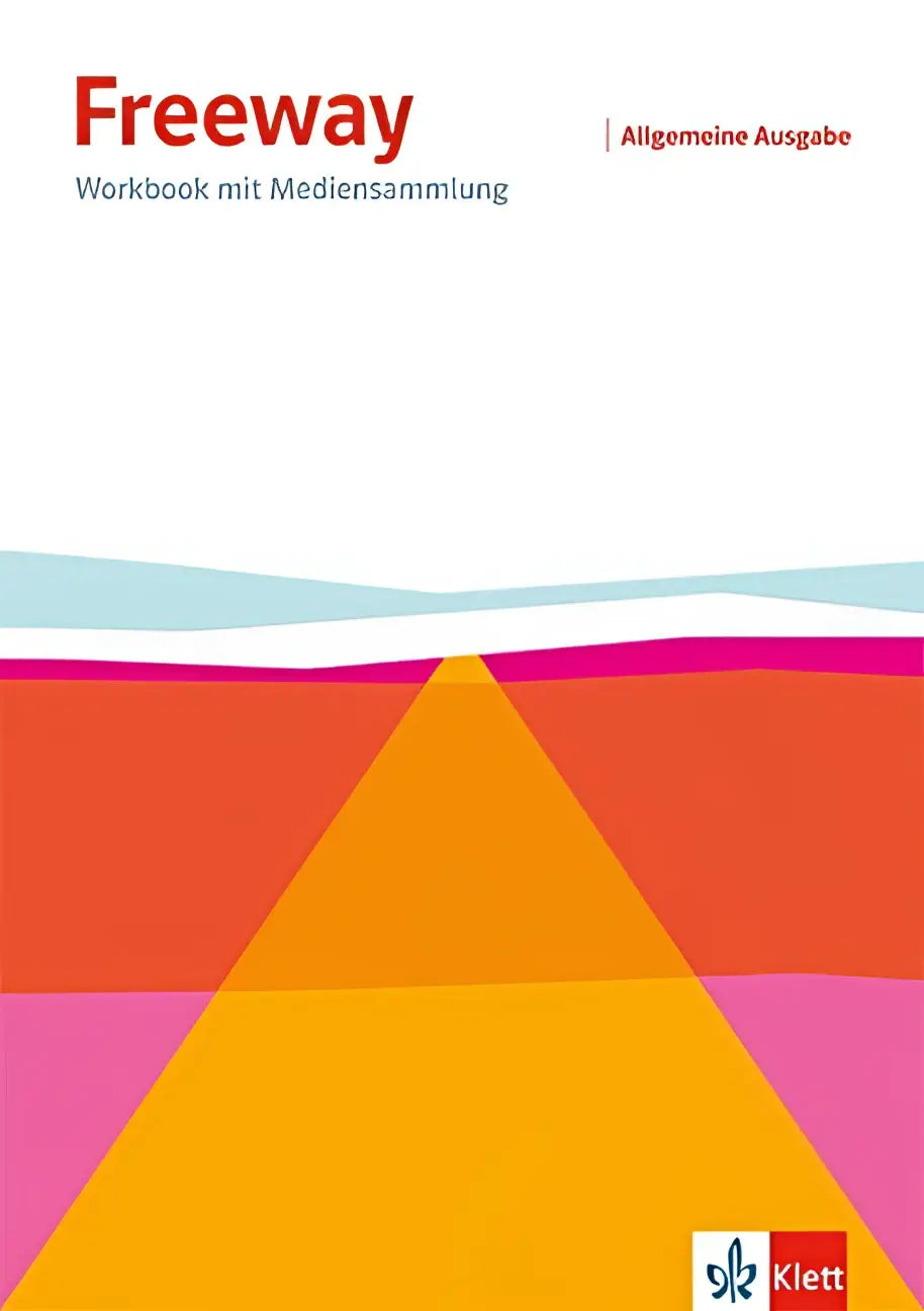 De cover van het freeway workbook algemene ausgabe toont een felgekleurd geometrisch ontwerp met workbook mit mediensammlung