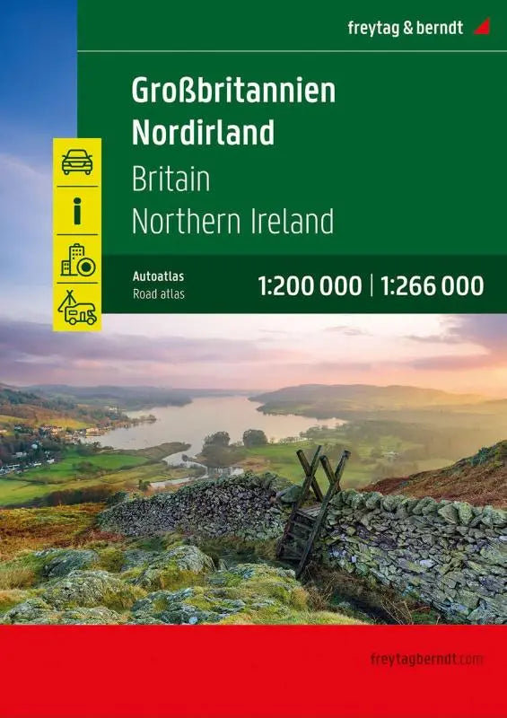freytag & berndt Autoatlas Großbritannien - Nordirland 1:200.000 - Straßenatlas mit Spiralbindung, Camping- und Stellplätze, Freizeitinfos