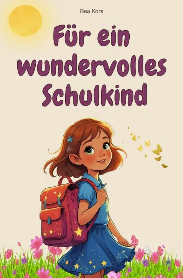 Een levendige roodpaarse rugzak met sterrenpatroon voor ein wundervolles schulkind zur einschulung und erste schuljahr