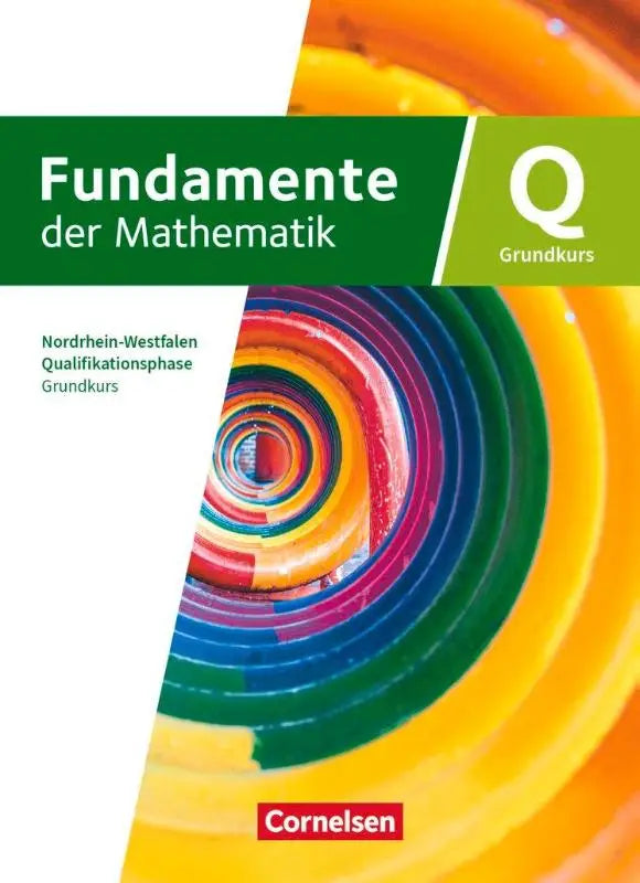 De cover van het grundkurs schuljahr 12/13 schulbuch met digitalen hilfen toont een kleurrijk regenboogpatroon