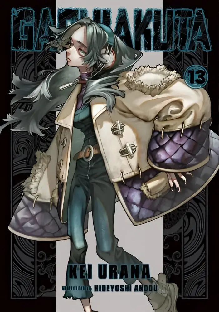 De cover van volume 13 van de manga gantz door kei urawa met een personage in een beige paarse gewatteerde jas met bont