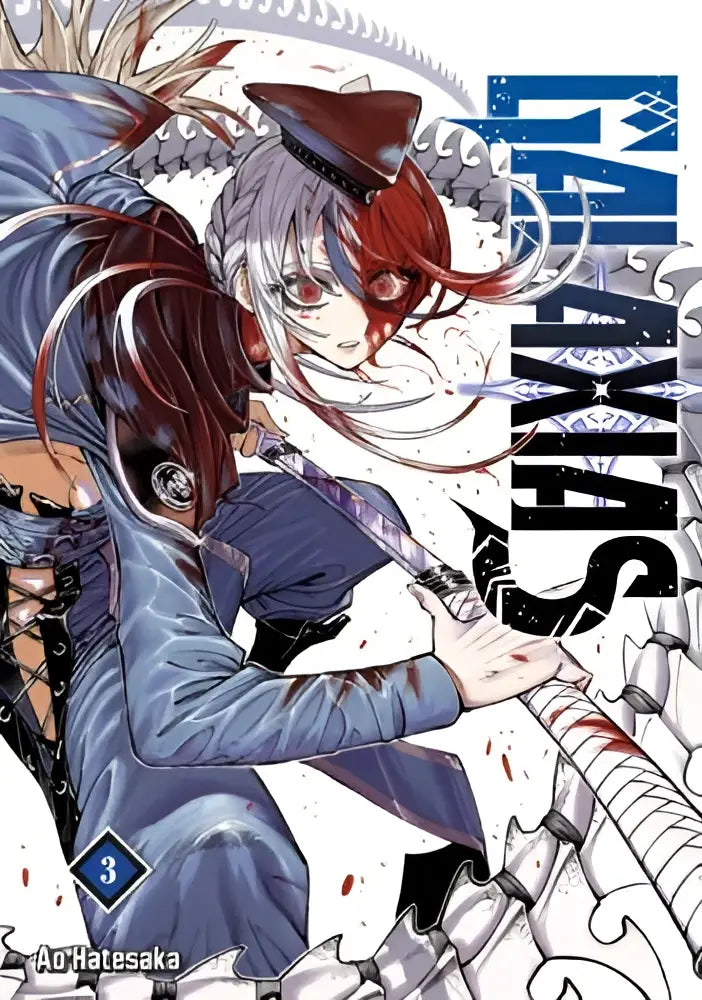 De cover van de manga fate zero in product galaxias 3 toont twee personages in donkerblauwe en rode kostuums