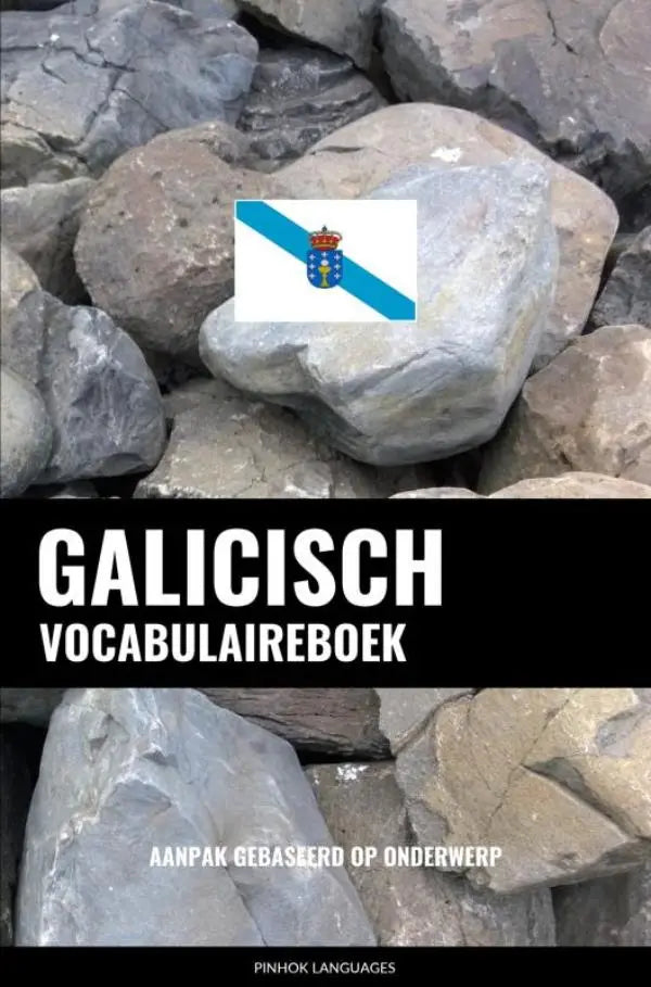 Galicisch vocabulaireboek met witblauw vlagembleem op de omslag gebaseerd op de aanpak gebaseerd op onderwerp