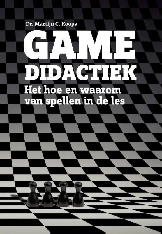 Een rij zwarte schaakpionnen op een schaakbord, onderdeel van het educatieve spel game didactiek