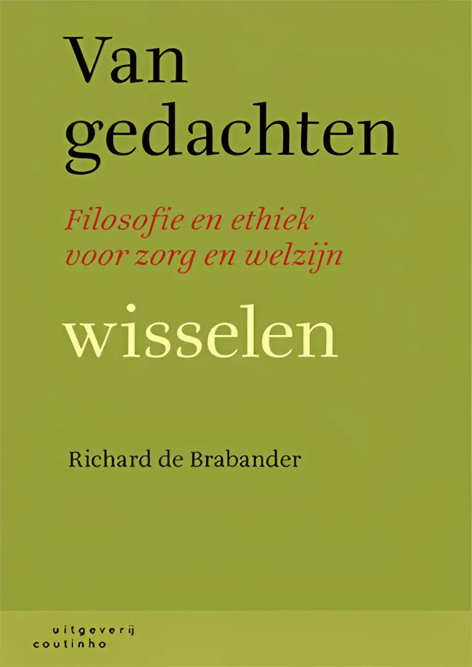 Minimalistische olijfgroene boekcover Van gedachten van Richard de Brabander