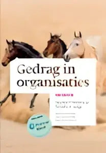 Witte papieren pagina van gedrag in organisaties met tekst en secties voor hoger onderwijs bedrijfskunde pearson benelux
