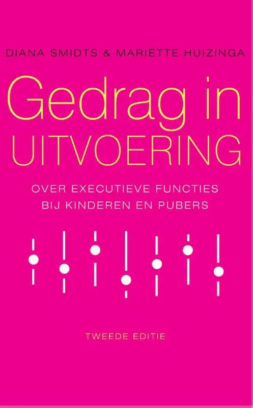 Vibrante roze boekomslag gedrag in uitvoering met opvallende gele titel en minimalistisch wit ontwerp psychologie algemeen
