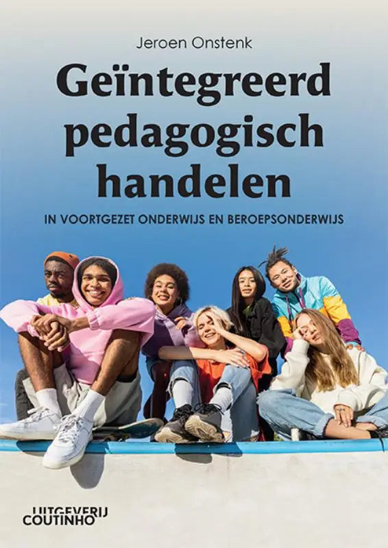 De boekcover van geïntegreerd pedagogisch handelen heeft een moderne blauwe gradient met zwarte tekst