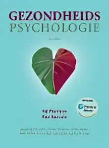 De boekcover van gezondheidspsychologie door paul bennett en val morrison toont een groen-rood hartvormig ontwerp passend bij hoger onderwijs