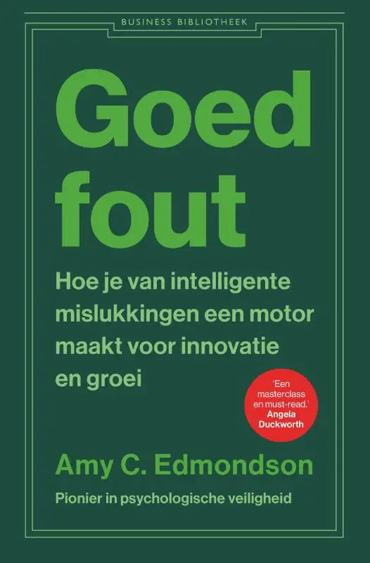 Green hardcover boek goed fout door amy c geschikt voor binnen management algemeen en business bibliotheek