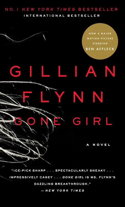 Boekcover gone girl van gillian flynn zwart met opvallende rode tekst en witte abstracte lijntekening
