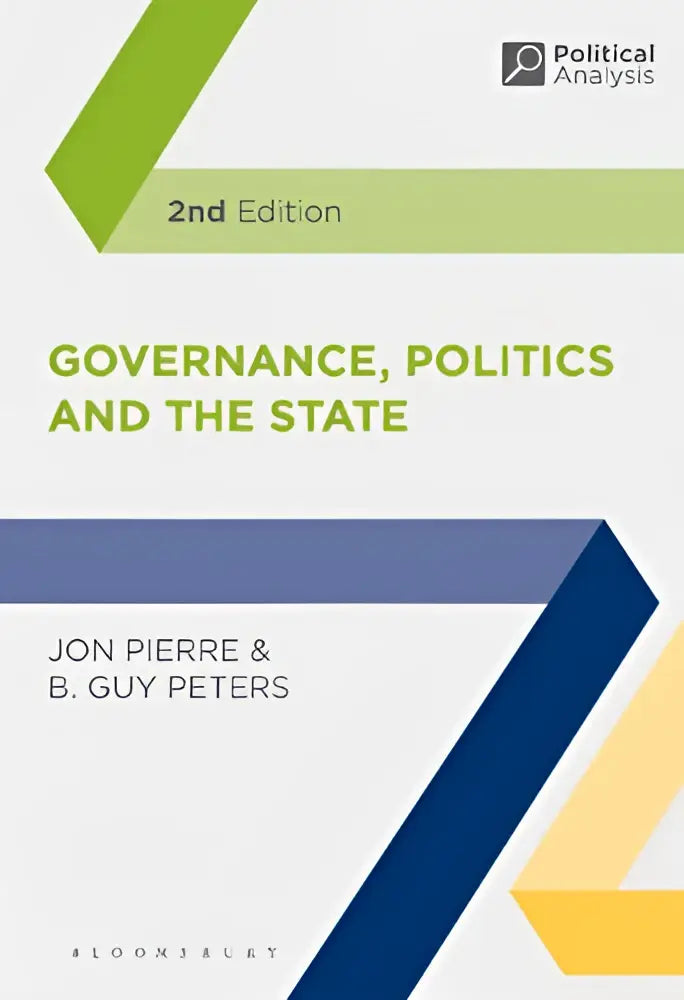 De boekomslag van de 2e editie van governance politics and the state door jon pierre en b toont een nieuwe en alternatieve benadering van staatskunde