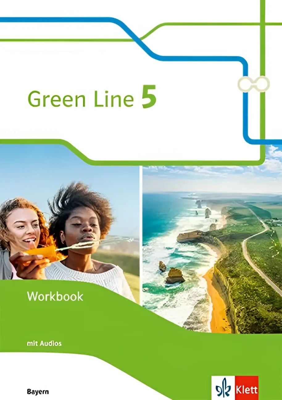 Green line 5 workbook mit audios mit vibrant cover met twee lachende vrouwen en kustkliffen ausgabe bayern