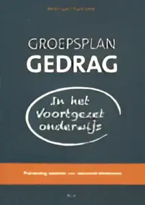 Boekcover van groepsplan gedrag met zwarte hoofdletters op oranje achtergrond voor voortgezet onderwijs