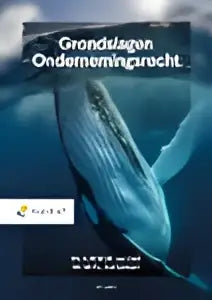 Cover van het boek grondslagen ondernemingsrecht met een donkerblauwe translucent walvis en algemene onderwerpen recht algemeen